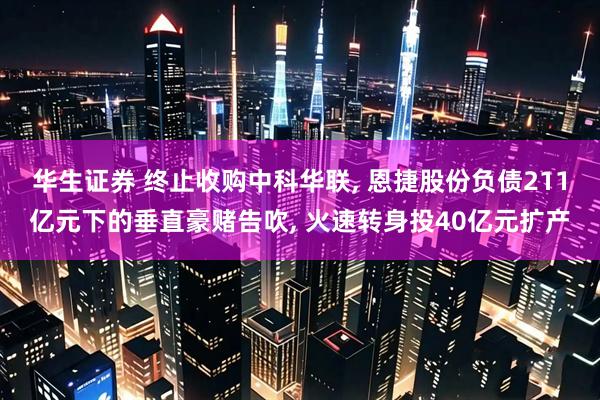 华生证券 终止收购中科华联, 恩捷股份负债211亿元下的垂直豪赌告吹, 火速转身投40亿元扩产